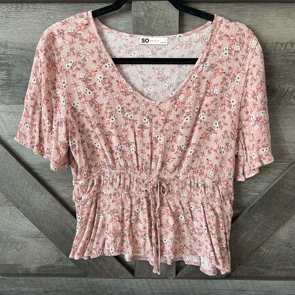 SO Women's Pink Floral Top